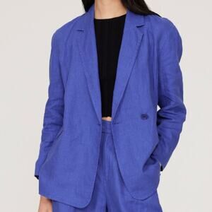 Madewell Double Breasted Linen Blazer blue - Medium